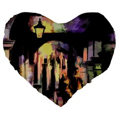 Street Colorful Abstract People Large 19  Premium Heart Shape Cushions by Amaryn4rt