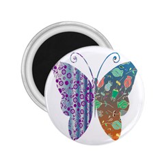 Vintage Style Floral Butterfly 2 25  Magnets