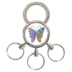 Vintage Style Floral Butterfly 3-ring Key Chains by Amaryn4rt