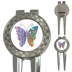 Vintage Style Floral Butterfly 3-in-1 Golf Divots by Amaryn4rt