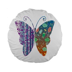 Vintage Style Floral Butterfly Standard 15  Premium Flano Round Cushions by Amaryn4rt