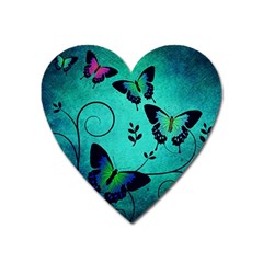 Texture Butterflies Background Heart Magnet by Amaryn4rt