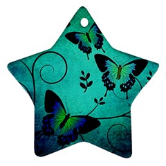 Texture Butterflies Background Star Ornament (two Sides) by Amaryn4rt