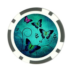 Texture Butterflies Background Poker Chip Card Guard by Amaryn4rt