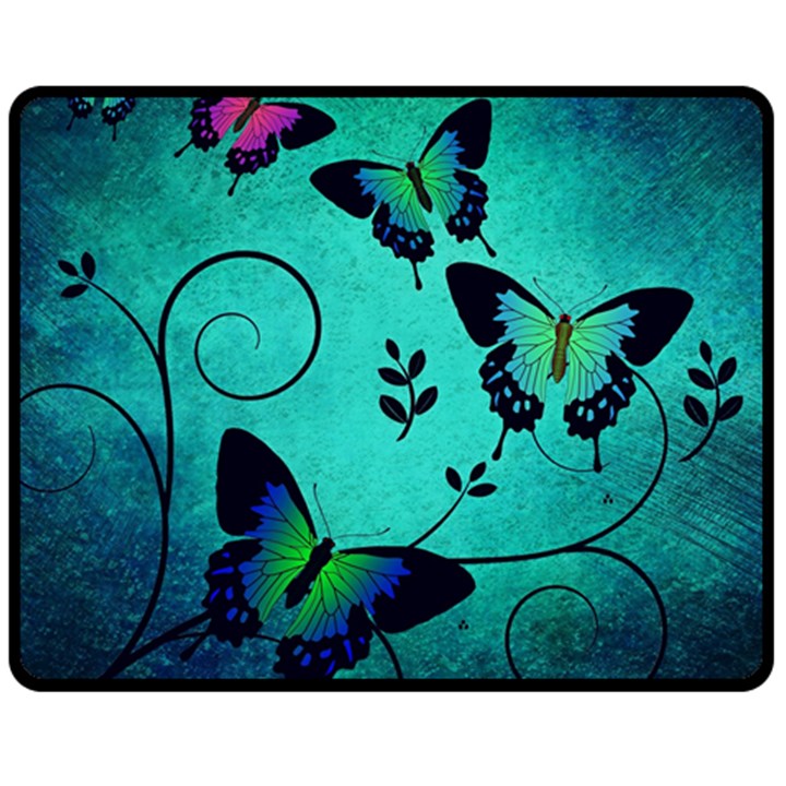 Texture Butterflies Background Double Sided Fleece Blanket (Medium) 