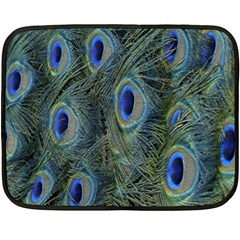 Peacock Feathers Blue Bird Nature Double Sided Fleece Blanket (mini)  by Amaryn4rt