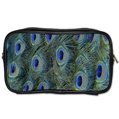 Peacock Feathers Blue Bird Nature Toiletries Bags by Amaryn4rt