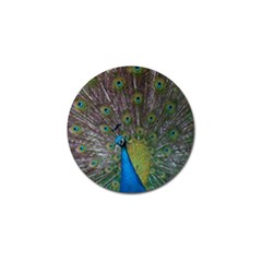 Peacock Feather Beat Rad Blue Golf Ball Marker by Amaryn4rt