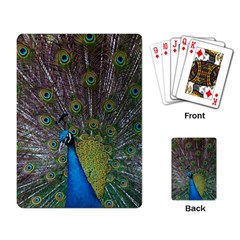 Peacock Feather Beat Rad Blue Playing Card by Amaryn4rt