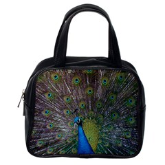 Peacock Feather Beat Rad Blue Classic Handbags (one Side) by Amaryn4rt