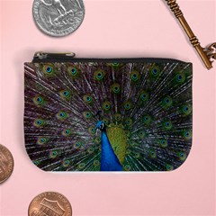 Peacock Feather Beat Rad Blue Mini Coin Purses by Amaryn4rt