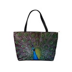 Peacock Feather Beat Rad Blue Shoulder Handbags Front