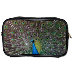 Peacock Feather Beat Rad Blue Toiletries Bags by Amaryn4rt