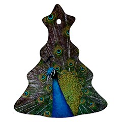 Peacock Feather Beat Rad Blue Christmas Tree Ornament (two Sides) by Amaryn4rt