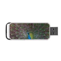 Peacock Feather Beat Rad Blue Portable Usb Flash (two Sides) by Amaryn4rt