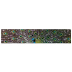 Peacock Feather Beat Rad Blue Flano Scarf (small) by Amaryn4rt