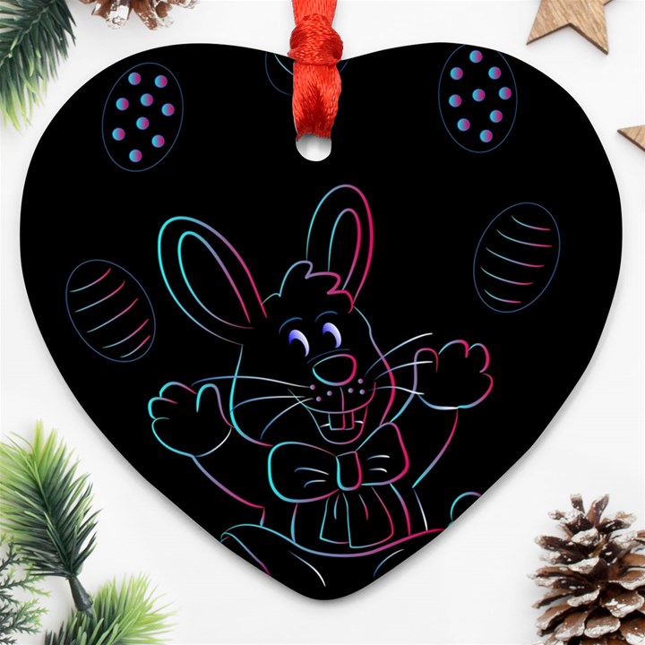 Easter Bunny Hare Rabbit Animal Ornament (Heart)