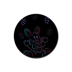 Easter Bunny Hare Rabbit Animal Rubber Coaster (round)  by Amaryn4rt