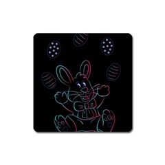 Easter Bunny Hare Rabbit Animal Square Magnet by Amaryn4rt