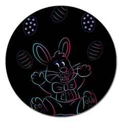 Easter Bunny Hare Rabbit Animal Magnet 5  (round) by Amaryn4rt