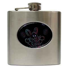 Easter Bunny Hare Rabbit Animal Hip Flask (6 Oz) by Amaryn4rt