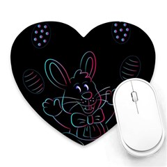 Easter Bunny Hare Rabbit Animal Heart Mousepads by Amaryn4rt