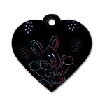 Easter Bunny Hare Rabbit Animal Dog Tag Heart (One Side) Front