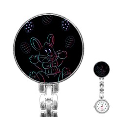 Easter Bunny Hare Rabbit Animal Stainless Steel Nurses Watch by Amaryn4rt