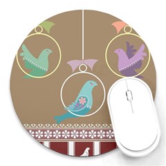 Isolated Wallpaper Bird Sweet Fowl Round Mousepads by Amaryn4rt