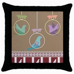 Isolated Wallpaper Bird Sweet Fowl Throw Pillow Case (black) by Amaryn4rt