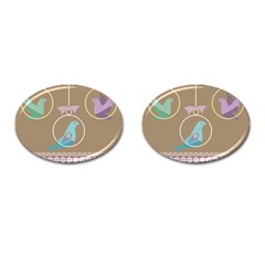 Isolated Wallpaper Bird Sweet Fowl Cufflinks (oval) by Amaryn4rt