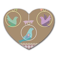 Isolated Wallpaper Bird Sweet Fowl Heart Mousepads by Amaryn4rt