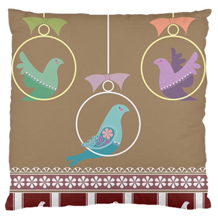 Isolated Wallpaper Bird Sweet Fowl Large Cushion Case (Two Sides)