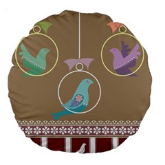 Isolated Wallpaper Bird Sweet Fowl Large 18  Premium Flano Round Cushions by Amaryn4rt