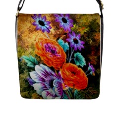 Flowers Artwork Art Digital Art Flap Messenger Bag (L) 