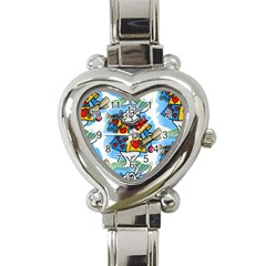 Seamless Repeating Tiling Tileable Heart Italian Charm Watch by Amaryn4rt