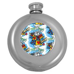 Seamless Repeating Tiling Tileable Round Hip Flask (5 Oz) by Amaryn4rt