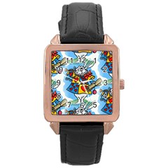 Seamless Repeating Tiling Tileable Rose Gold Leather Watch  by Amaryn4rt