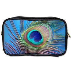 Peacock Feather Blue Green Bright Toiletries Bags 2-Side