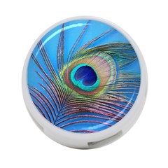 Peacock Feather Blue Green Bright 4-Port USB Hub (Two Sides) 