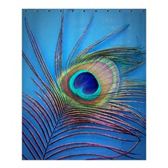 Peacock Feather Blue Green Bright Shower Curtain 60  x 72  (Medium) 