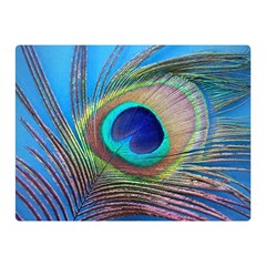 Peacock Feather Blue Green Bright Double Sided Flano Blanket (Mini) 