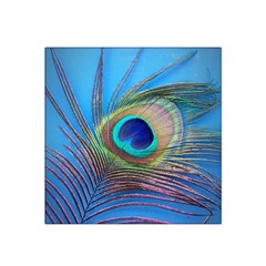 Peacock Feather Blue Green Bright Satin Bandana Scarf