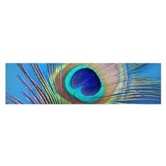 Peacock Feather Blue Green Bright Satin Scarf (Oblong)