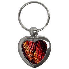 Abstract Fractal Mathematics Abstract Key Chains (heart)  by Amaryn4rt