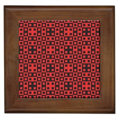 Abstract Background Red Black Framed Tiles by Amaryn4rt