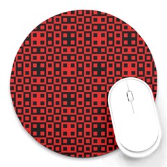 Abstract Background Red Black Round Mousepads