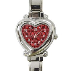 Abstract Background Red Black Heart Italian Charm Watch by Amaryn4rt