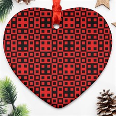 Abstract Background Red Black Heart Ornament (two Sides) by Amaryn4rt