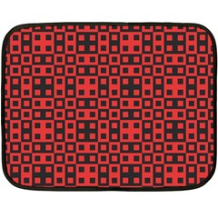 Abstract Background Red Black Double Sided Fleece Blanket (Mini) 